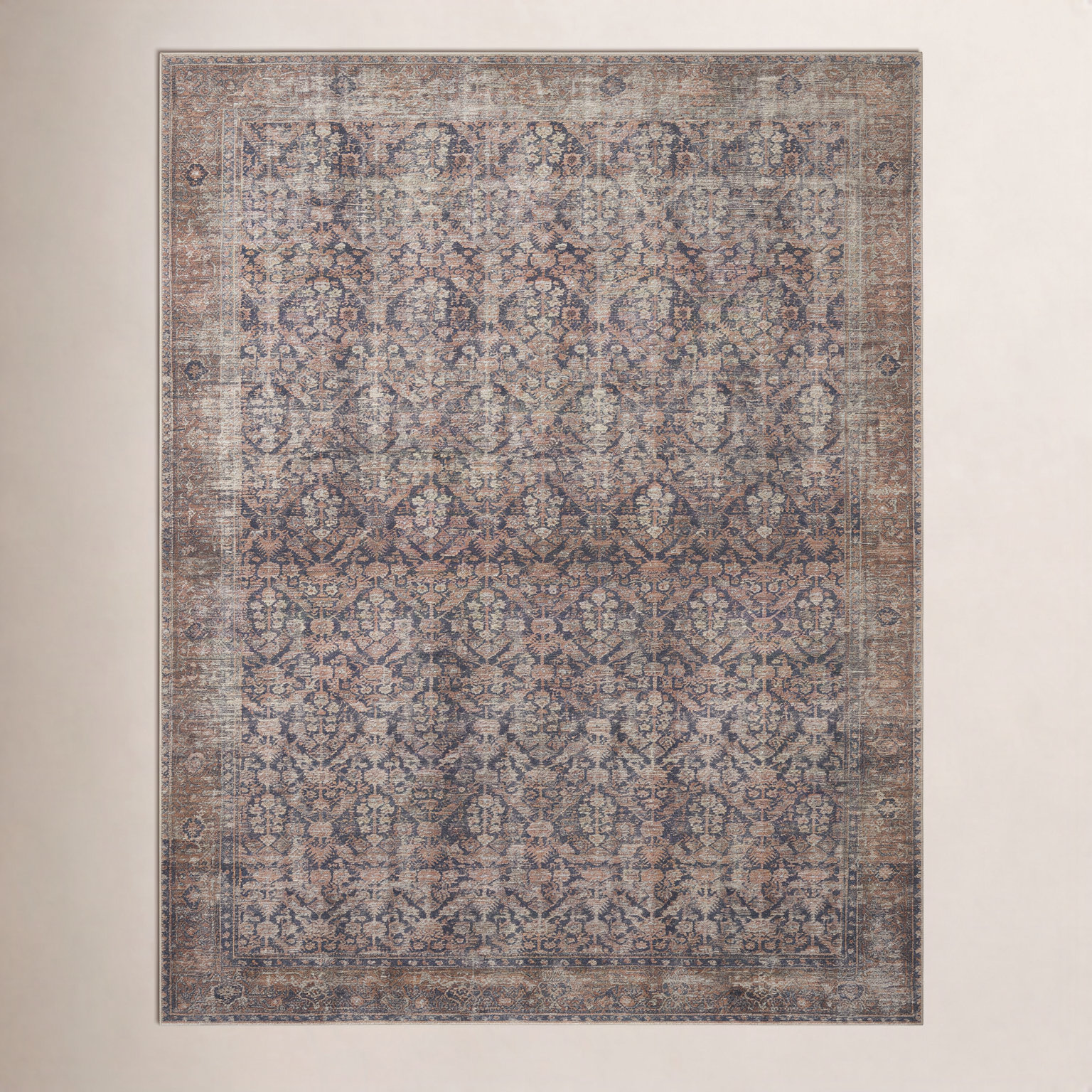 Amber Lewis x Loloi Billie Ink Salmon Oriental Rug, Rectangle 2'3" x 3'9"