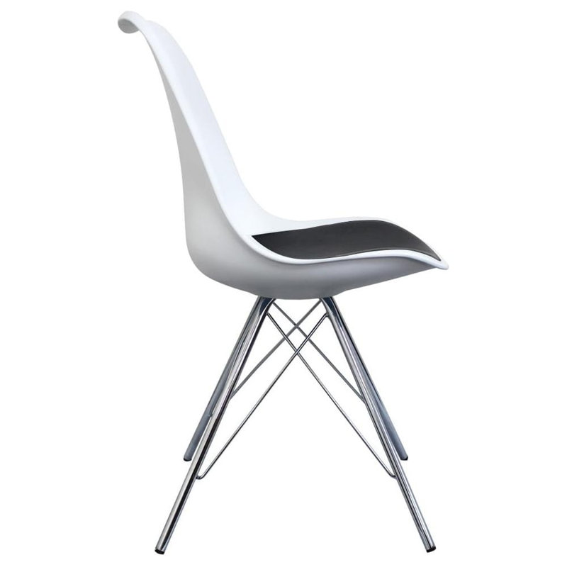Topeka 45cm H Upholstered Side Chair, White/Black