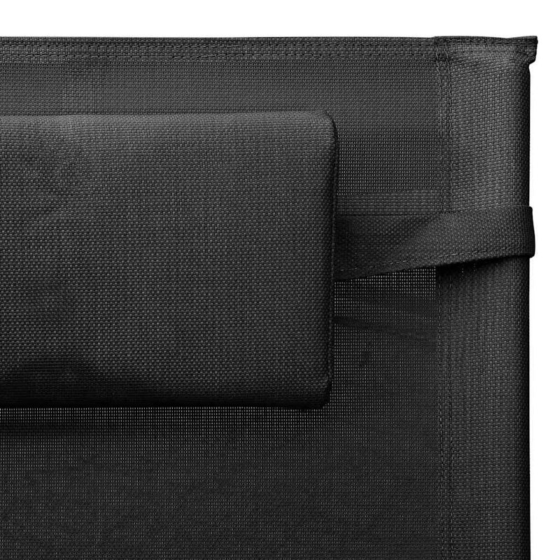 Ashkan 149cm Long Single Sun Lounger, Black
