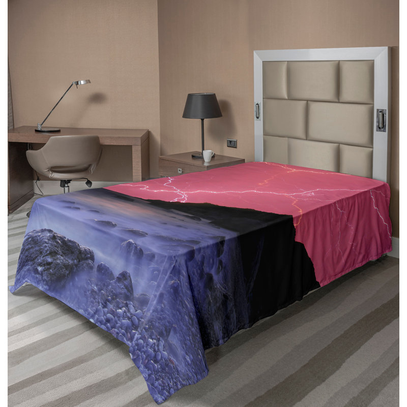 Drap-housse Ambesonne, Drap plat pour lit simple