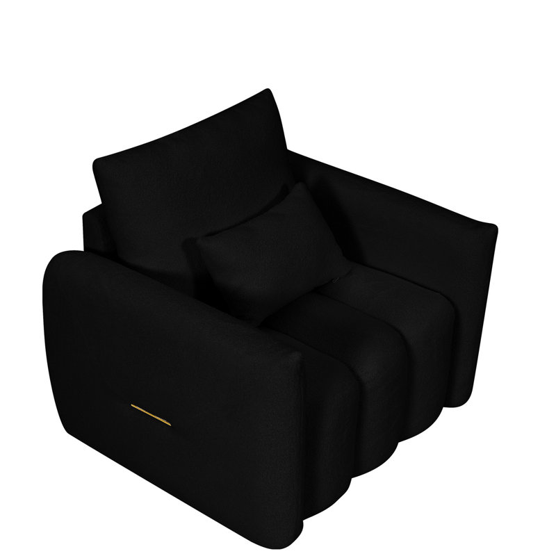 Chaise de chambre à coucher moderne avec tissu respirant - Laine de détente confortable en bois brun, légère et légère pour un déplacement facile