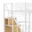 Lit mezzanine simple en métal avec escalier de rangement et garde-robe-1087105497