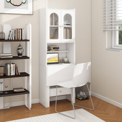 Table d'écriture pliable, armoire de bureau avec tablette et tiroir