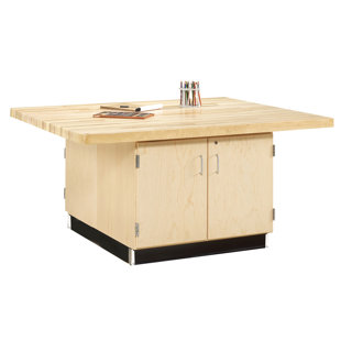 Poste de travail en bois à quatre stations