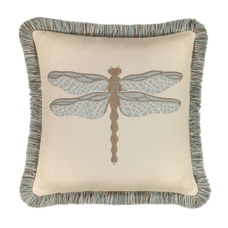 Dragonfly Outdoor Square Sunbrella® Pillow Cover & Insert, Spa