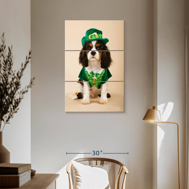 Brampt Dog In Leprechaun Costume, 57" H x 36" W