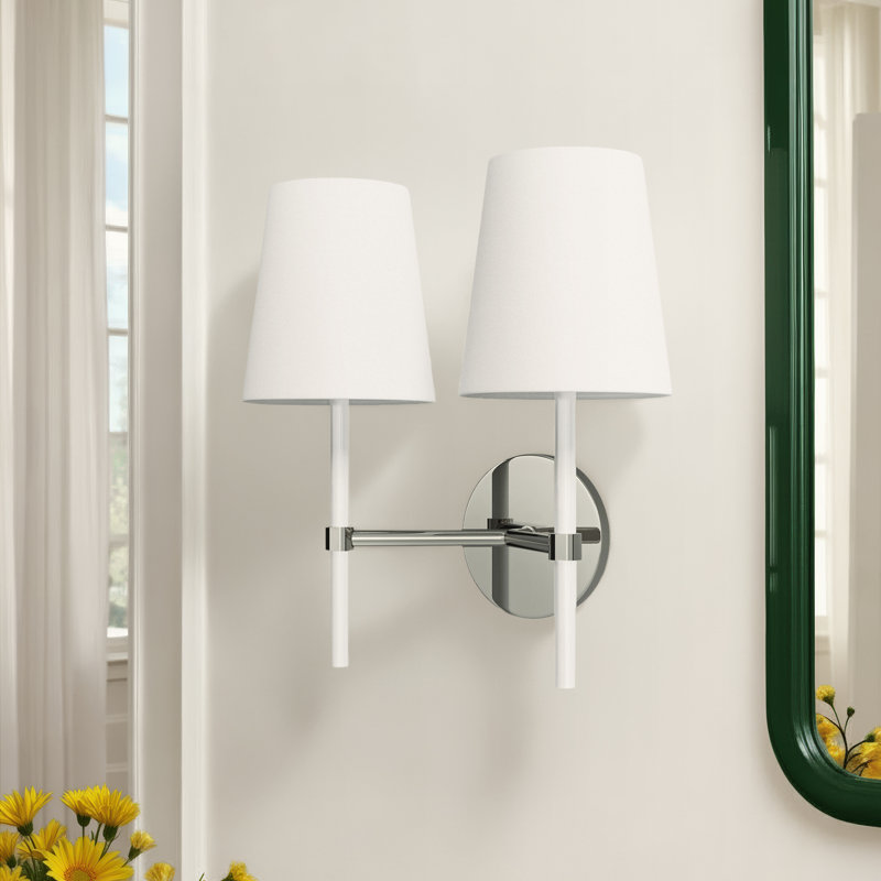 Tegan Armed Sconce, Polished Nickel