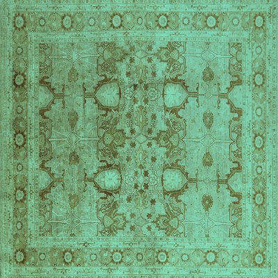 Tapis oriental en laine / polyester tissé à la machine en bleu