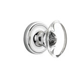 Classic Rosette with Oval Clear Crystal Door Knob