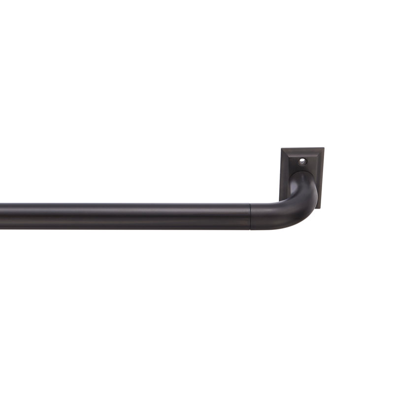 Modern Dark Brown Steel Wall Mounted Blackout Curtain Rod Set