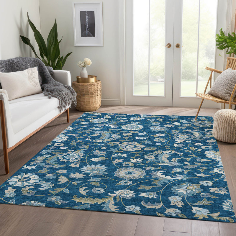 Premium Machine Washable Goulven AMF1006 Floral Rug, Rectangle 2'6" x 3'10"