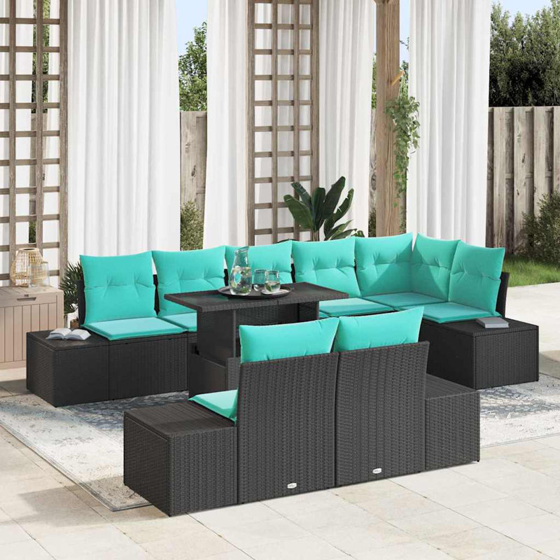 Ensemble de canapé de jardin avec rangement 9 pièces vidaXL