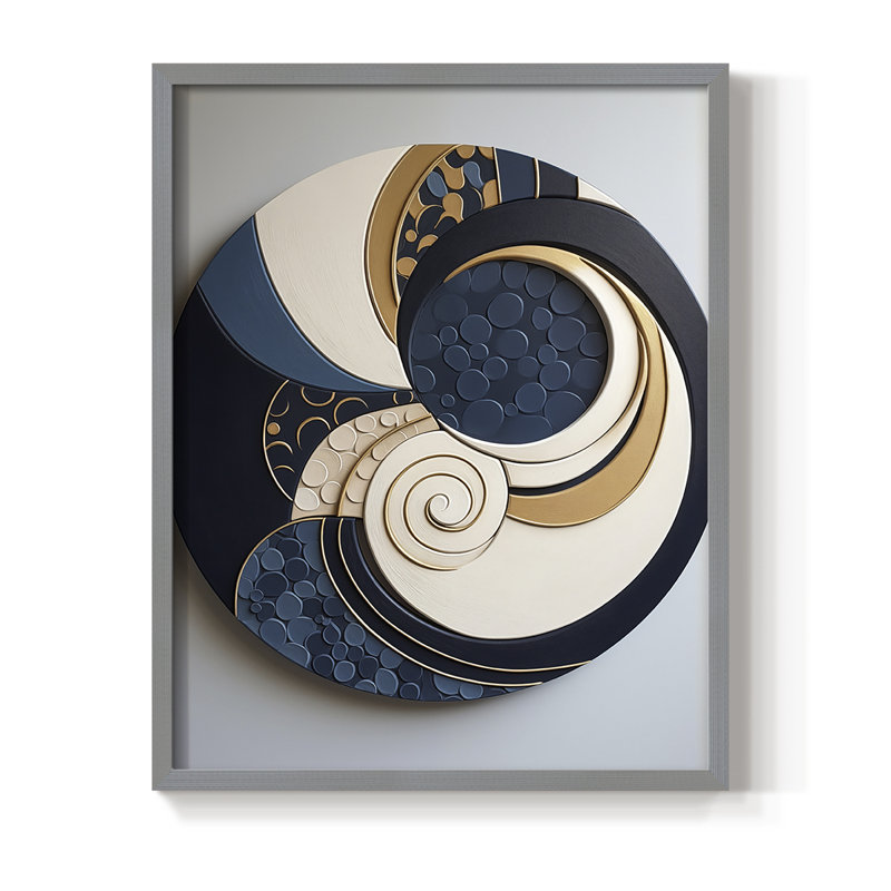 Reproduction encadrée ABSTRACT Series DLIV - bois massif, Gris, H 30 po x l 24 po