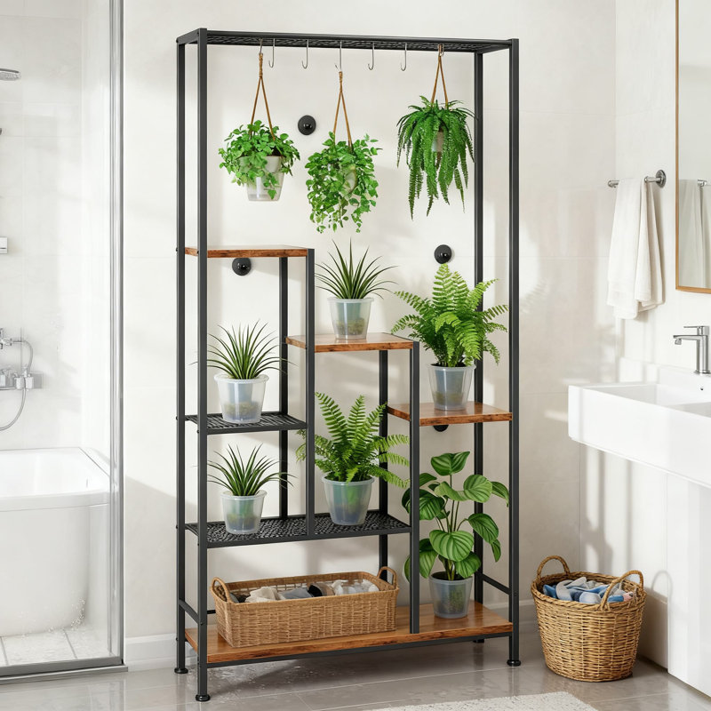 Support pour plante d'intérieur à 7 niveaux avec lumières de croissance réglables, grande tablette de plante d'angle avec minuterie pour plantes grasses, plantes et plantes d'intérieur