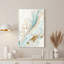 Art mural sur toile blanc et bleu beige avec éclaboussures dorées-132732450