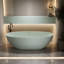 Baignoire autoportante de 59 po, couleur turquoise, surface solide et résine de pierre, non perméable, perte de chaleur lente, délicate lisse, spacieuse pour une baignoire relaxante, baignoire ergonomique au design ergonomique,