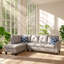 Canapé d'angle Irine en similicuir, 249 cm (L) x 180 cm (P) x 84 cm (H), avec pouf de rangement