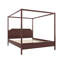 Structure de lit à baldaquin grand lit en bois massif avec tête de lit et pieds de soutien, mobilier de chambre à coucher moderne, noyer-849481056-849481058