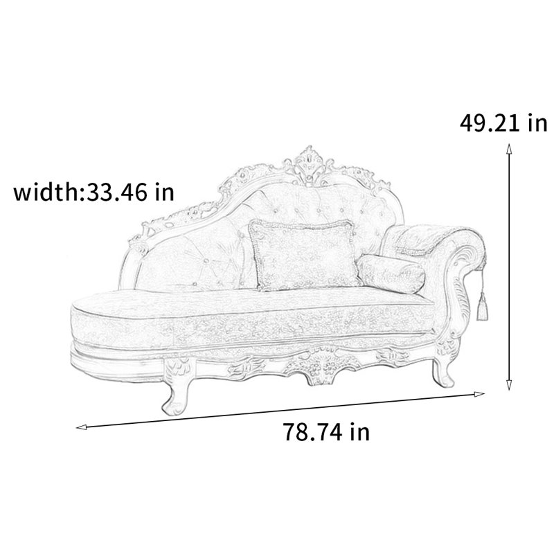 Chaise confortable sculptée en bois massif, Right Hand Facing