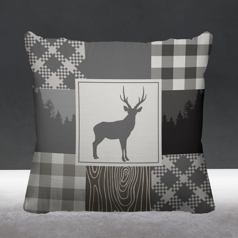 Coussin intérieur / extérieur Range Trees Cabin, 17 po x 17 po, Mauve, Carré