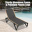 Ensemble de 2 chaises longues pour piscine avec table d'appoint, chaise longue d'extérieur réglable en aluminium sur roulettes, chaises de piscine toutes saisons pour patio, terrasse, textilene - gris foncé-1981609526