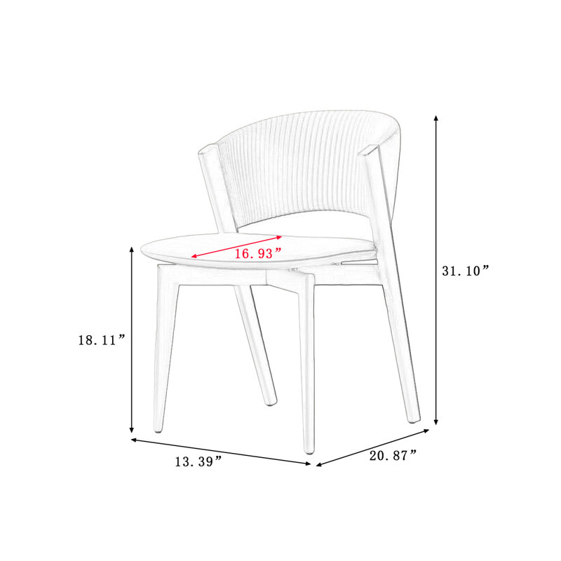 White Solid back side Chair(Set of 2)