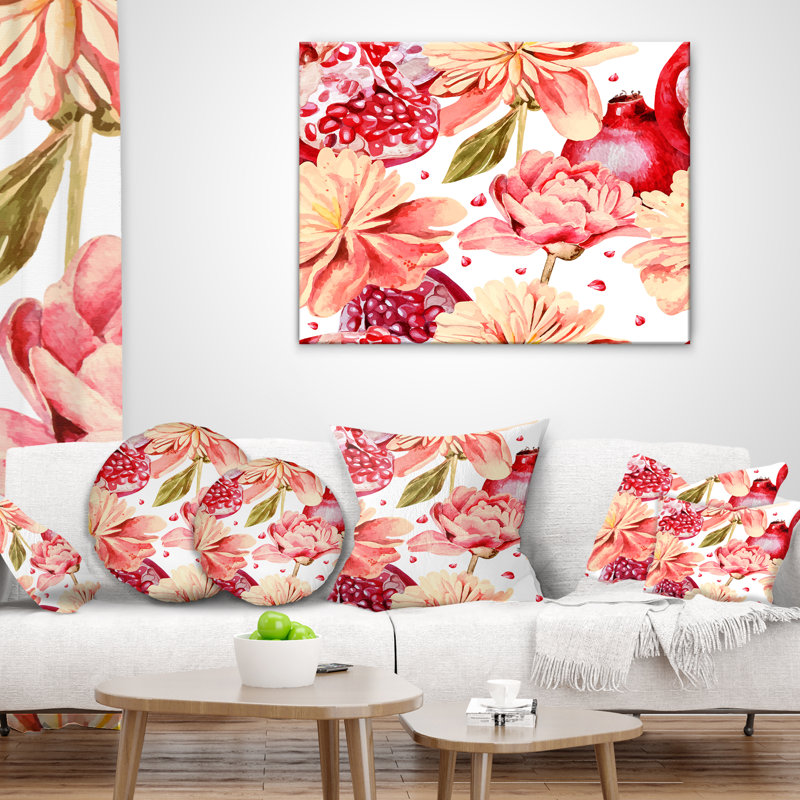 Coussin Floral, Rectangulaire, 12 po x 20 po