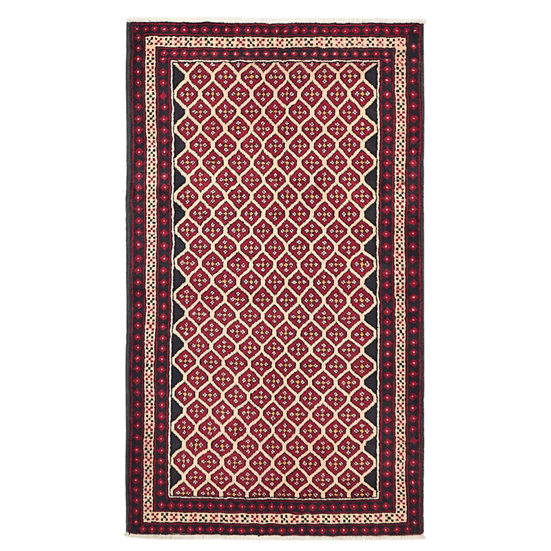 Tapis rouge Baluch 3 pi 8 po x 6 pi 7 po