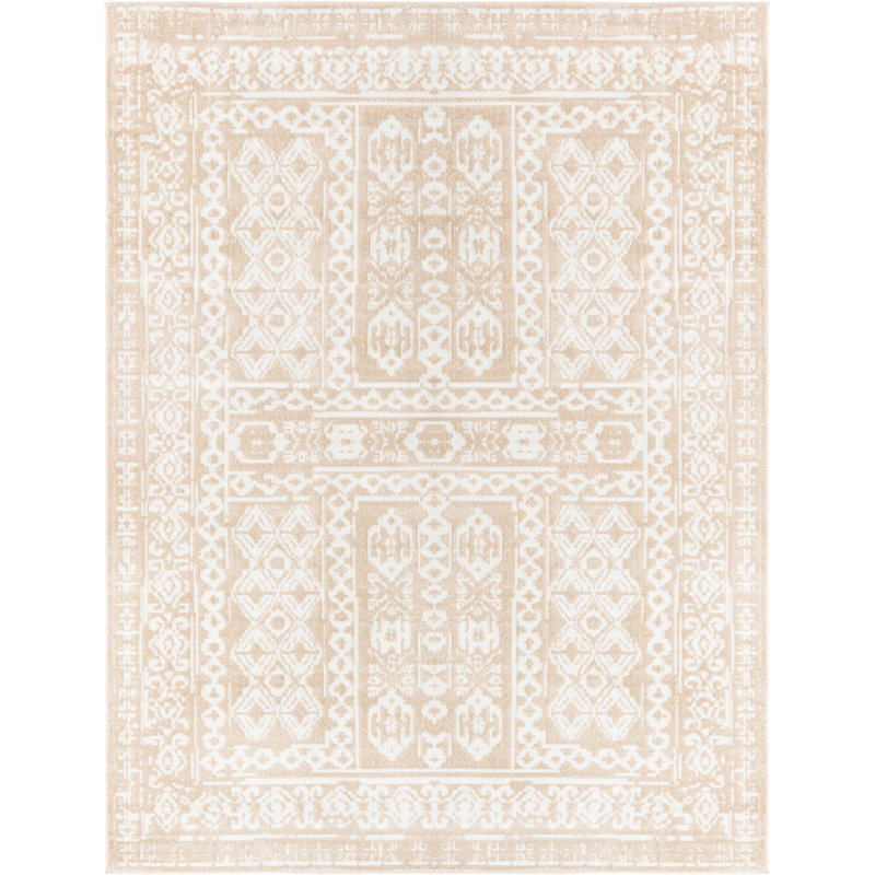 Tapis beige contemporain Micsunel, Rectangle 8 pi x 10 pi
