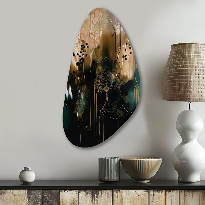 Black Chaos III - Abstract Asymmetrical Metal Wall Decor, Modern Unique Shape Metal Art Print, 31" H x 17" W x 1" D