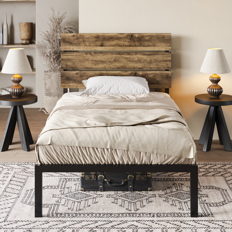 Rylann Slat Bed, Light Brown, Twin