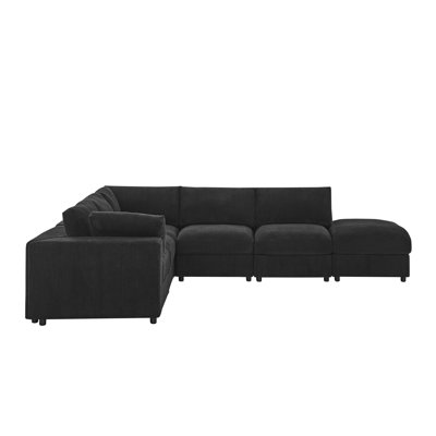 Canapé modulaire de coin avec repose-pieds 108,5 po Arregui