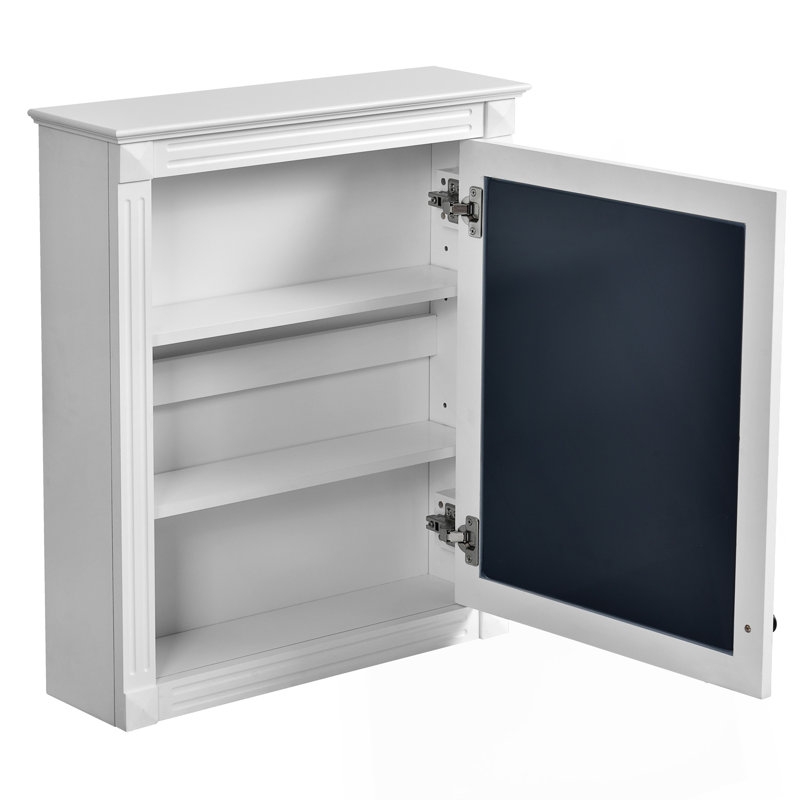 Armoire de rangement murale avec miroir, tablette réglable et charnières à fermeture en douceur, parfaite pour les petits espaces