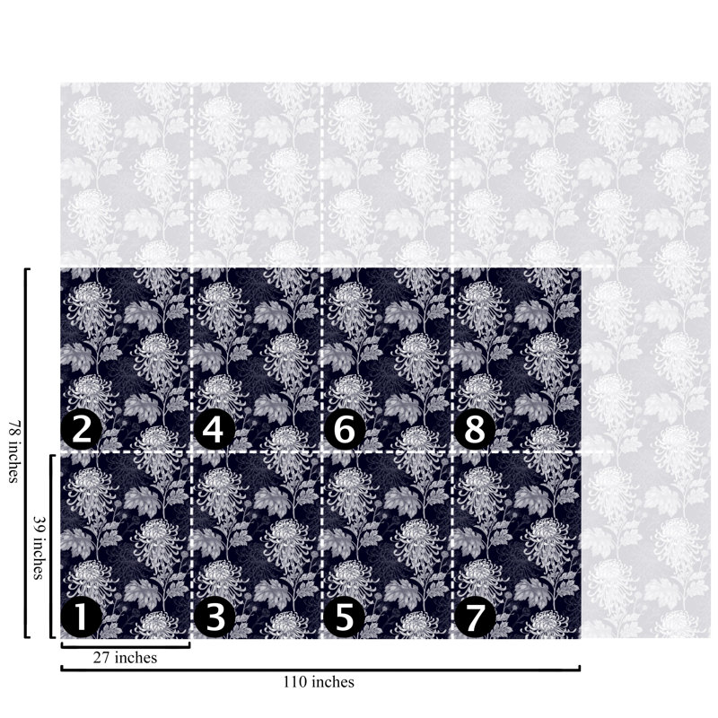 Asian Dark Floral Wallpaper