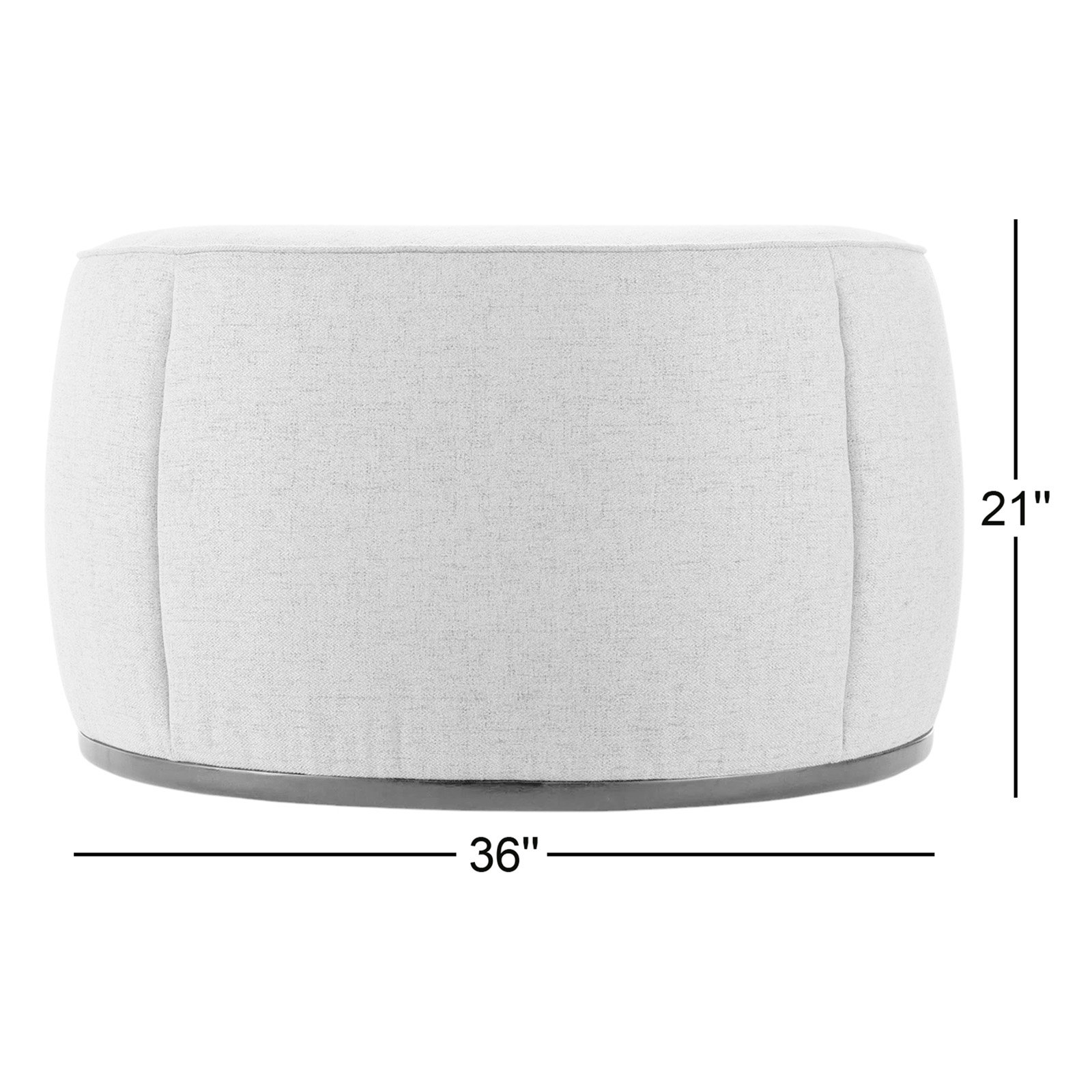 Alexandria 36" Ottoman, Beige Polyurethane/Polyester