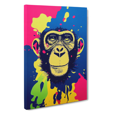 Splashed Monkey No.2 Abstract - Wrapped Canvas