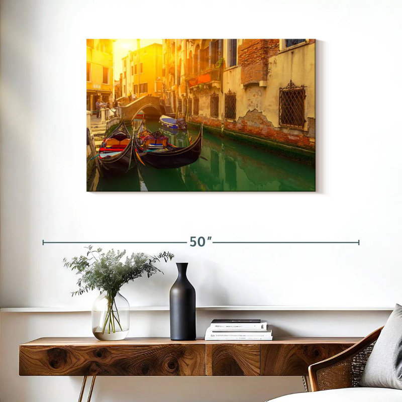 Gondoles du canal Ravi à Venise, H 24 po x l 36 po