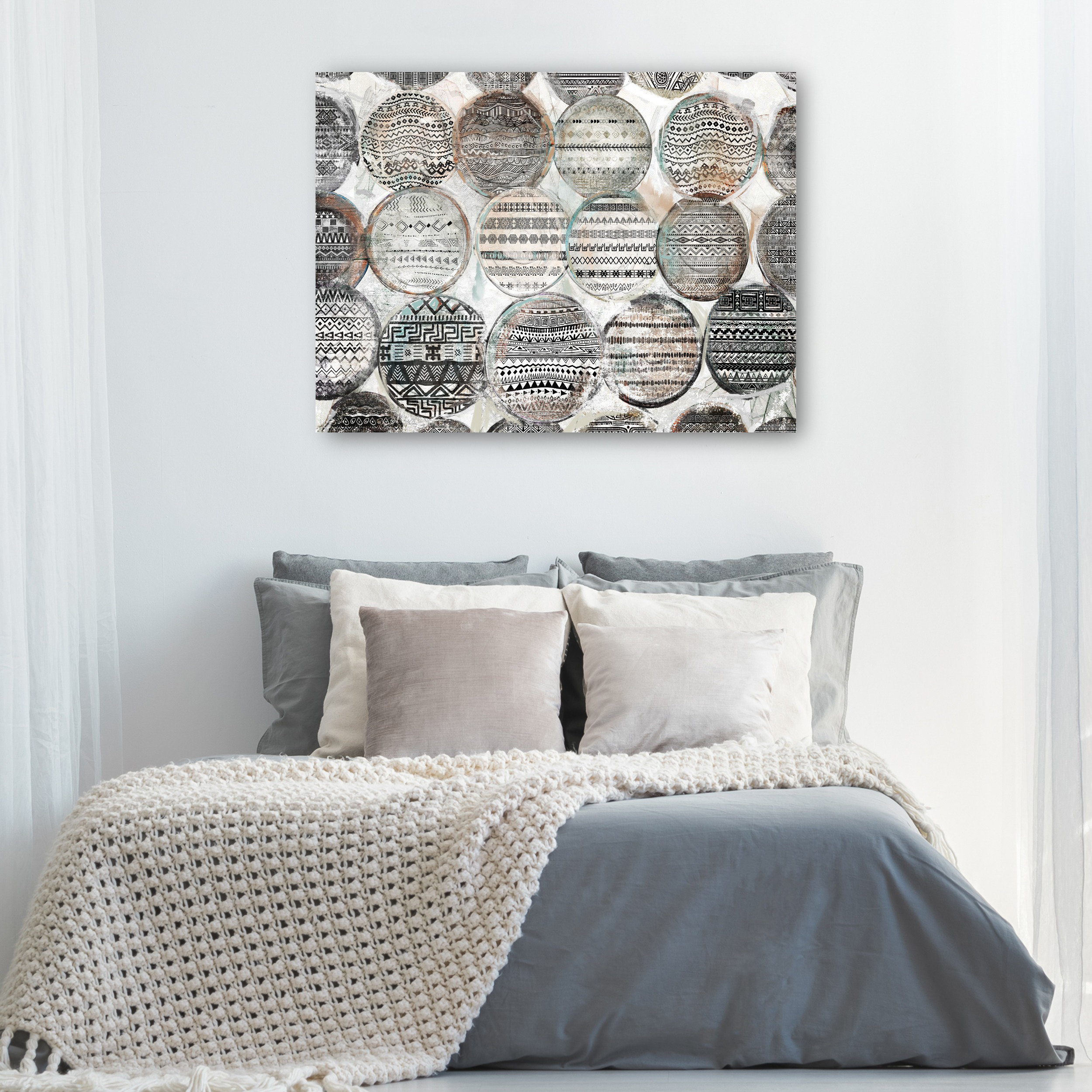 Union Rustic Tribal Rounds by Studio Arts Canvas Art Print | Wayfair
