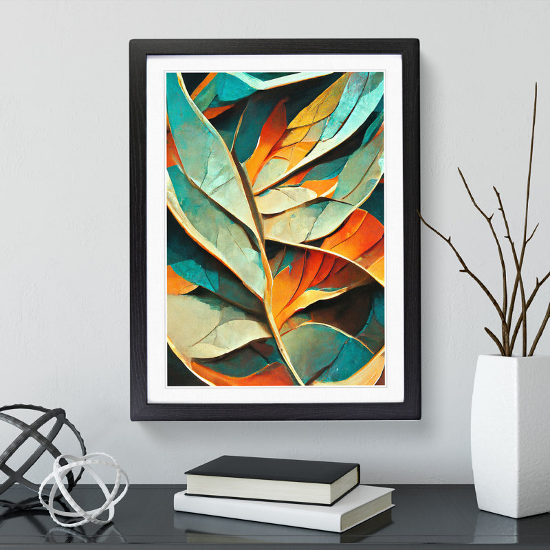 Leaf - Framed Print, Black, 64cm H x 46cm W x 2cm D