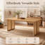 Table de salle à manger rectangulaire Vonnie de 180 cm (70,87 po) en bois d'hévéa avec accents en rotin tressé, table de cuisine et de salle à manger pour 6 personnes, capacité de 363 kg (800 lb)-1543080722
