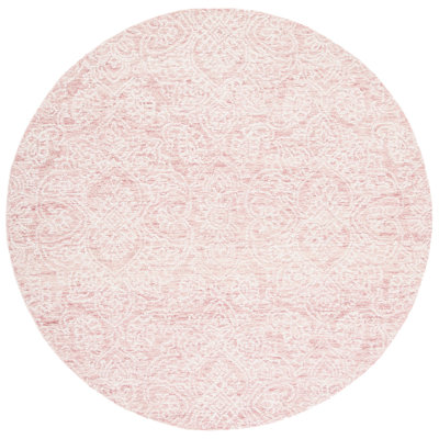 Irondale Handmade Tufted Wool Pink Area Rug