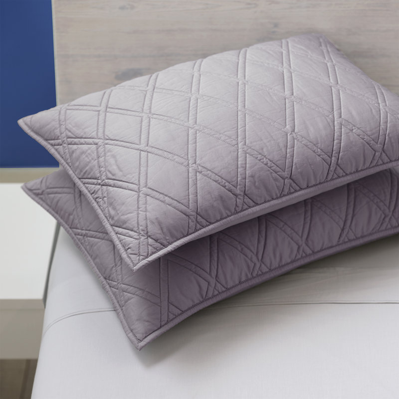 Cotton Sateen Coverlet, Queen Coverlet + 2 Shams, Purple