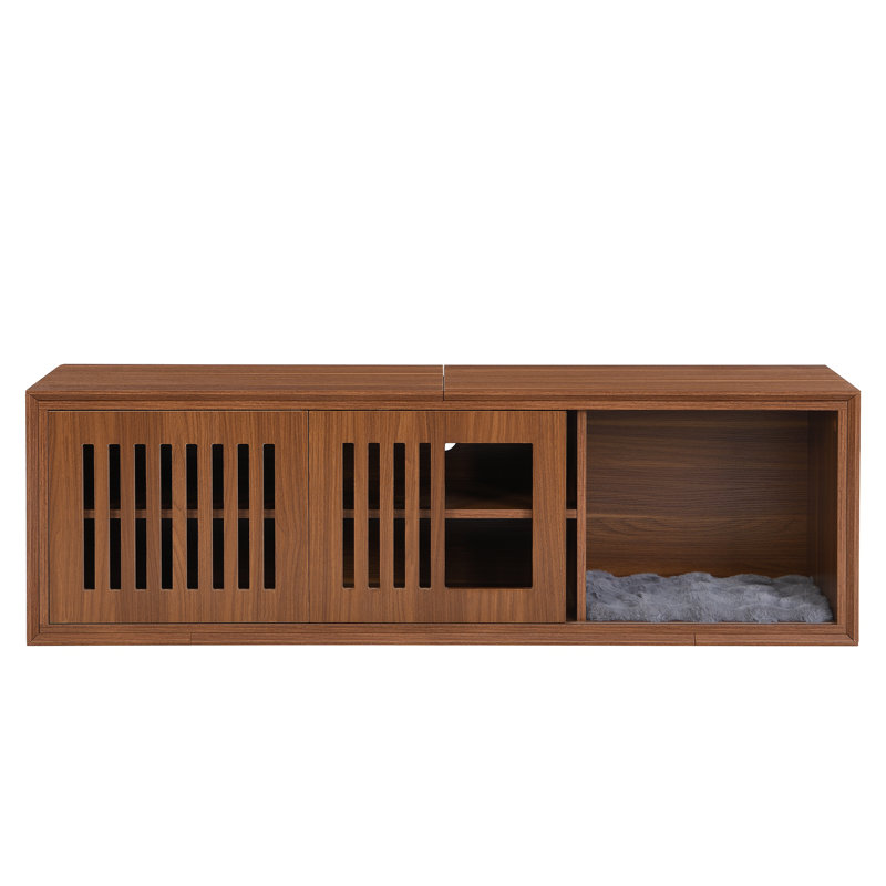 Modern 2 in 1 TV Stand Sliding door Cat friendly furniture
