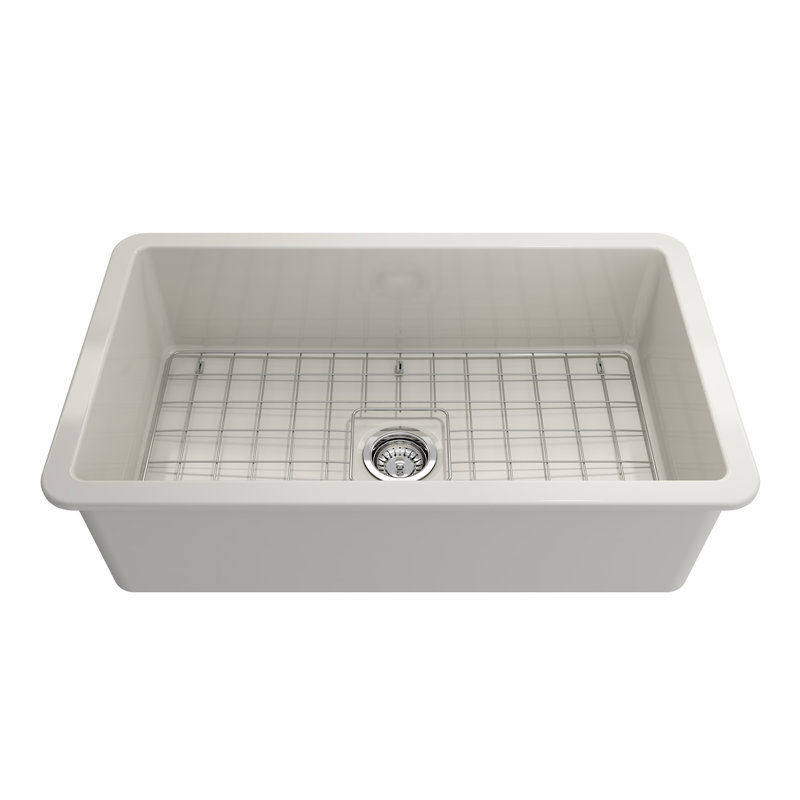 Évier de cuisine de ferme avec accessoires L 32 po x l 19 po, Biscuit