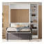 Lit escamotable simple mural avec canapé, avec tablettes, blanc-105026457