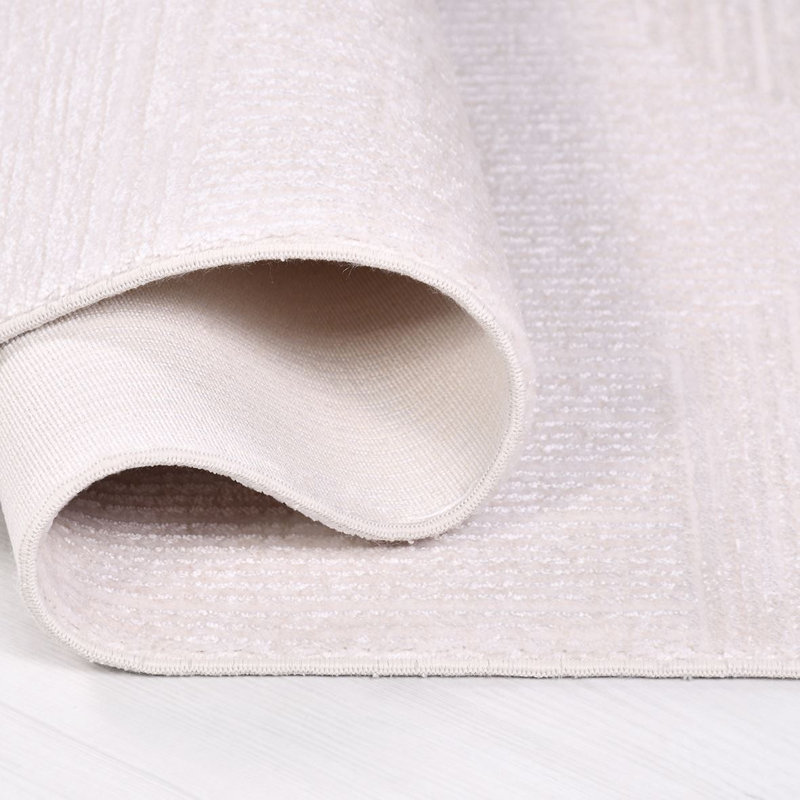 Tapis crème moderne antidérapant lavable à la machine, Tapis de couloir 2 pi 8 po x 9 pi 11 po