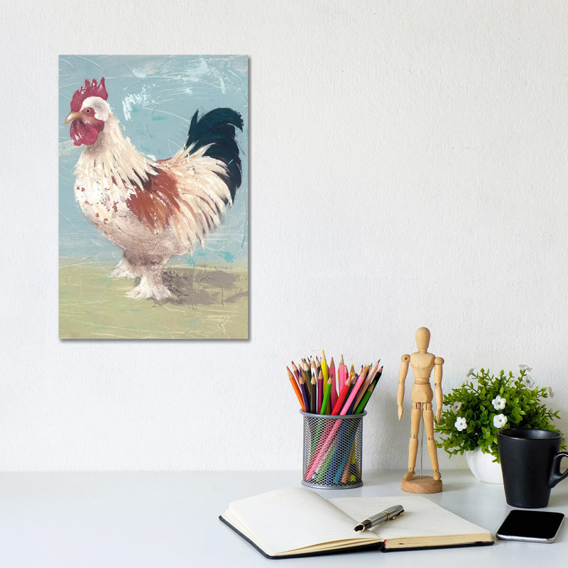 Farm Life-Chickens II by Jade Reynolds - Wrapped Canvas Print, 20.32 cm H x 30.48 cm W