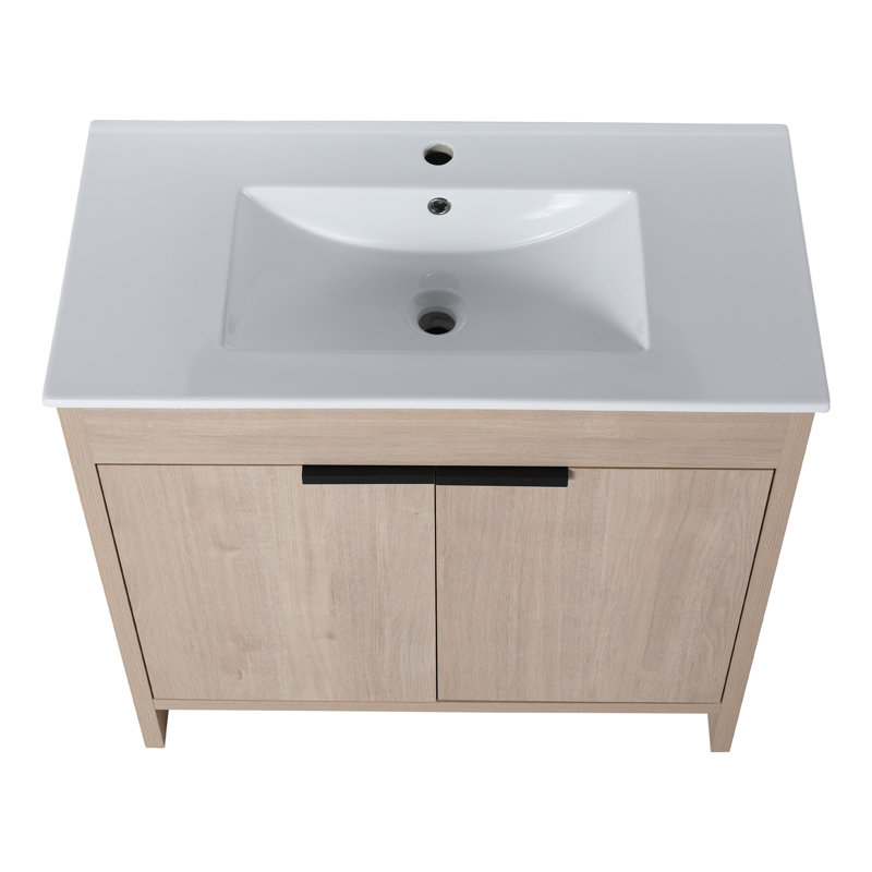 0'' Single Bathroom Vanity with Ceramic Top
