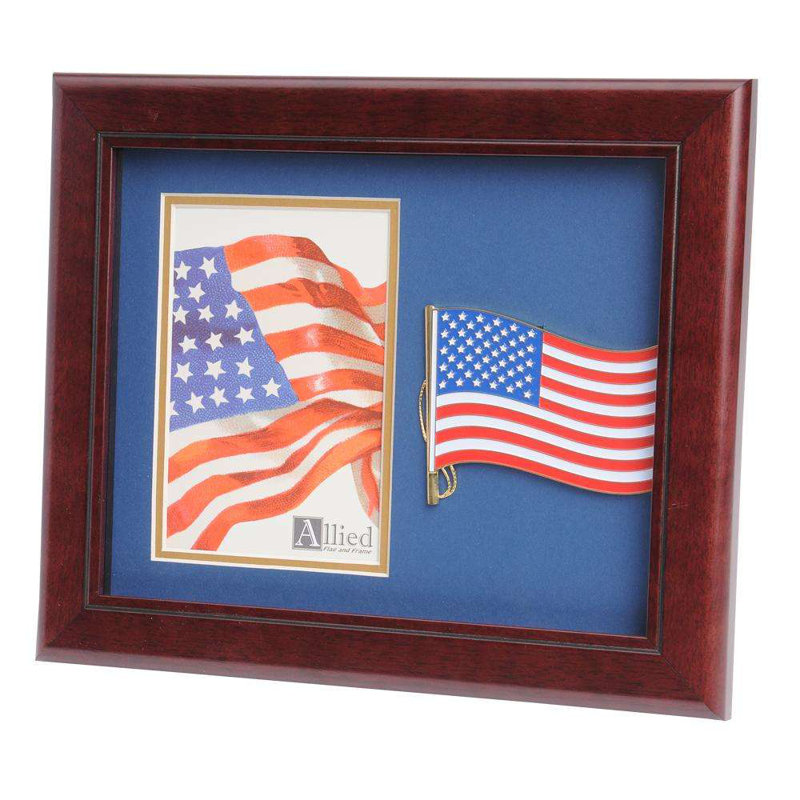 Cadre photo portrait à drapeau american flag médaillon Aubrie