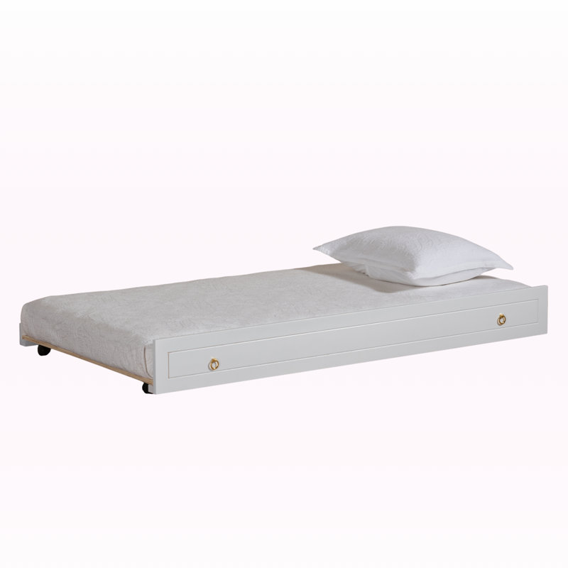 Serenity Traditional Twin Trundle in White Finish, 7.67'' H X 73.65'' L X 38.68'' W, White